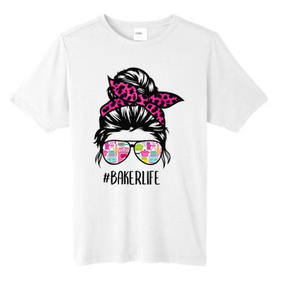 Baker Life Messy Bun Hair Baking Pink Pastry Baker Chef Tall Fusion ChromaSoft Performance T-Shirt