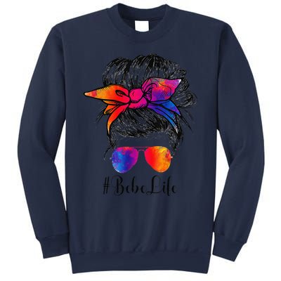 Bebe Life Messy Hair Bun Floral Women Mother's Day Sweatshirt