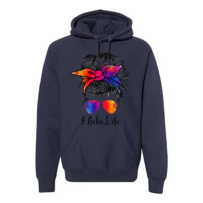 Bebe Life Messy Hair Bun Floral Women Mother's Day Premium Hoodie