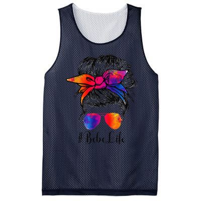 Bebe Life Messy Hair Bun Floral Women Mother's Day Mesh Reversible Basketball Jersey Tank