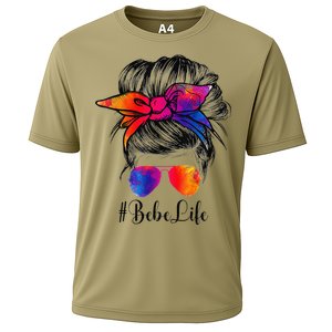 Bebe Life Messy Hair Bun Floral Women Mother's Day Cooling Performance Crew T-Shirt