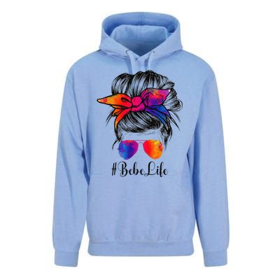 Bebe Life Messy Hair Bun Floral Women Mother's Day Unisex Surf Hoodie