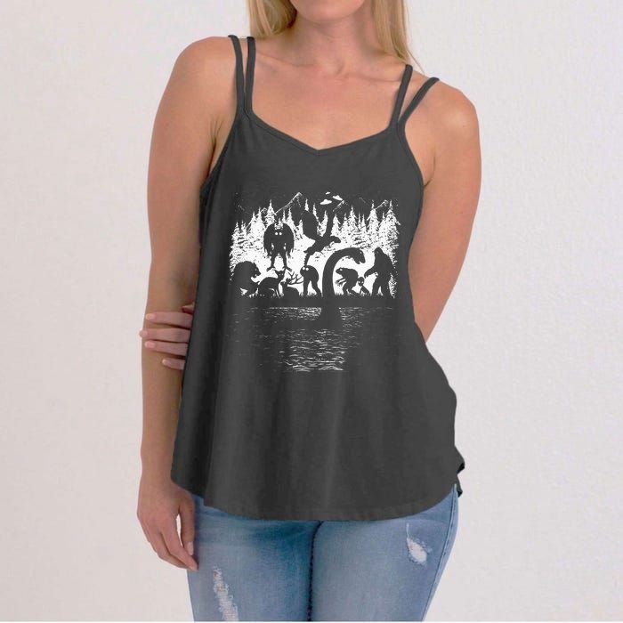 Bigfoot Loch Ness Monster Mothman Chupacabra Aliens Cryptid Women's Strappy Tank