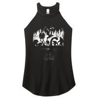 Bigfoot Loch Ness Monster Mothman Chupacabra Aliens Cryptid Women's Perfect Tri Rocker Tank