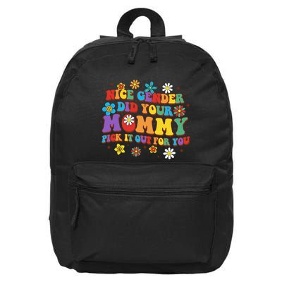 Binary Lgbt Nice Gender Did Your Mommy Pick It Out For You 16 in Basic Backpack