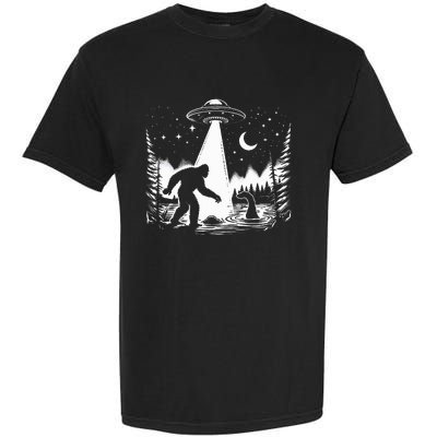 Bigfoot Loch Ness Monster & Ufo Alien Spaceship Garment-Dyed Heavyweight T-Shirt