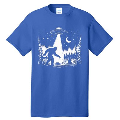 Bigfoot Loch Ness Monster & Ufo Alien Spaceship Tall T-Shirt