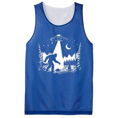 Bigfoot Loch Ness Monster & Ufo Alien Spaceship Mesh Reversible Basketball Jersey Tank