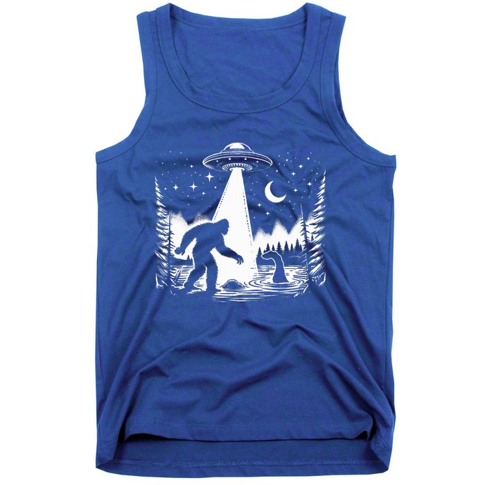 Bigfoot Loch Ness Monster & Ufo Alien Spaceship Tank Top