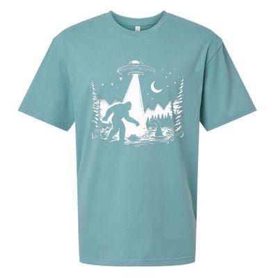 Bigfoot Loch Ness Monster & Ufo Alien Spaceship Sueded Cloud Jersey T-Shirt