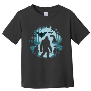 Bigfoot Loch Ness Monster Ufo And Aliens! Funny Cryptid Toddler T-Shirt