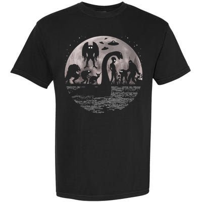 Bigfoot Loch Ness Monster Mothman And Aliens! Funny Cryptid Garment-Dyed Heavyweight T-Shirt