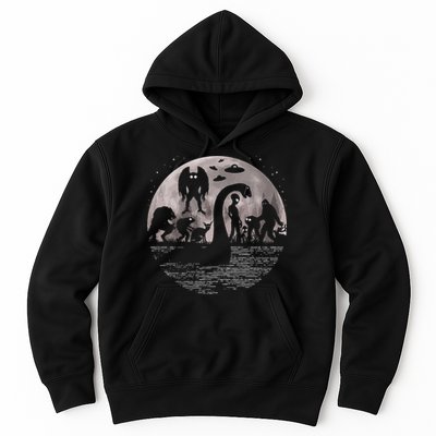 Bigfoot Loch Ness Monster Mothman And Aliens! Funny Cryptid Hoodie