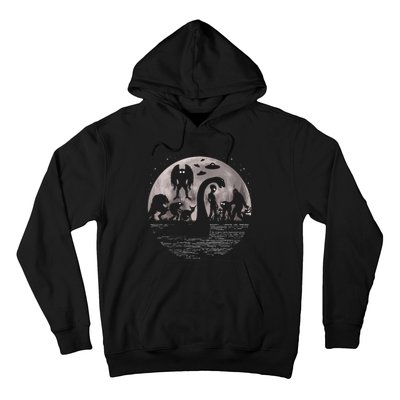 Bigfoot Loch Ness Monster Mothman And Aliens! Funny Cryptid Hoodie