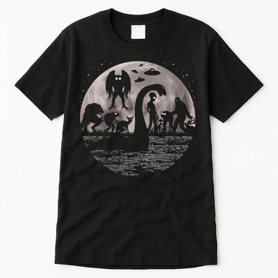 Bigfoot Loch Ness Monster Mothman And Aliens! Funny Cryptid Tall T-Shirt
