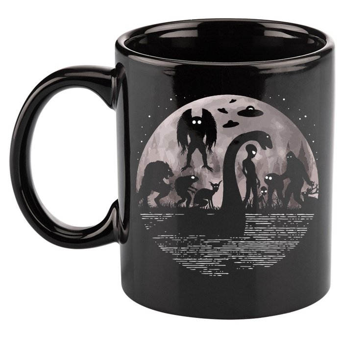 Bigfoot Loch Ness Monster Mothman And Aliens! Funny Cryptid 11oz C Handle Ceramic Mug