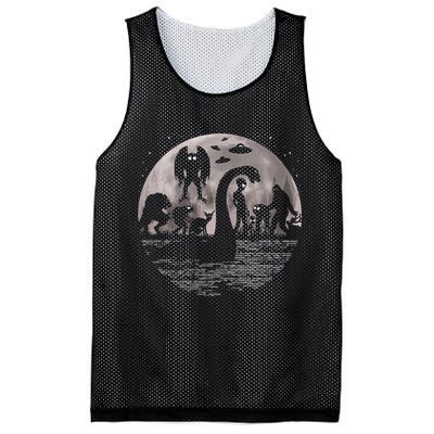 Bigfoot Loch Ness Monster Mothman And Aliens! Funny Cryptid Mesh Reversible Basketball Jersey Tank