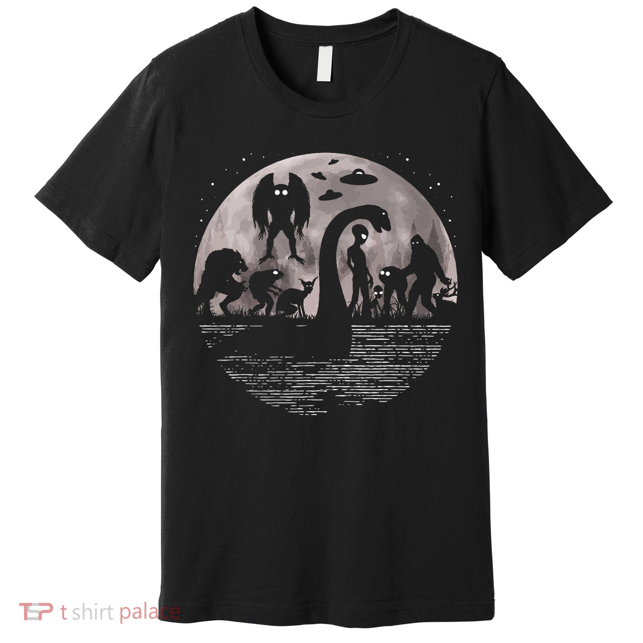 Bigfoot Loch Ness Monster Mothman And Aliens! Funny Cryptid Premium T-Shirt