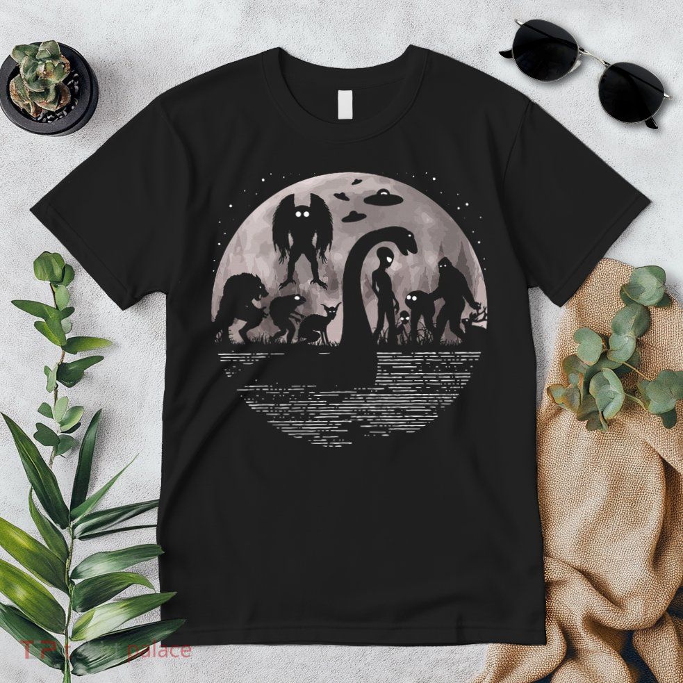 Bigfoot Loch Ness Monster Mothman And Aliens! Funny Cryptid Premium T-Shirt