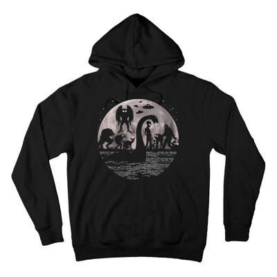 Bigfoot Loch Ness Monster Mothman And Aliens! Funny Cryptid Tall Hoodie