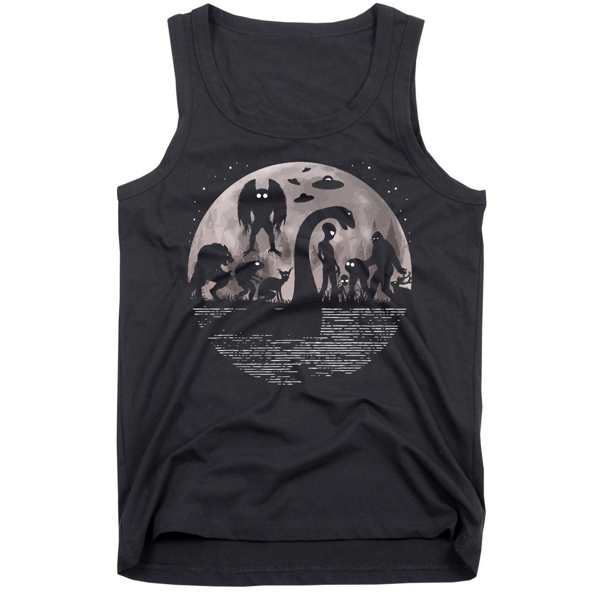 Bigfoot Loch Ness Monster Mothman And Aliens! Funny Cryptid Tank Top