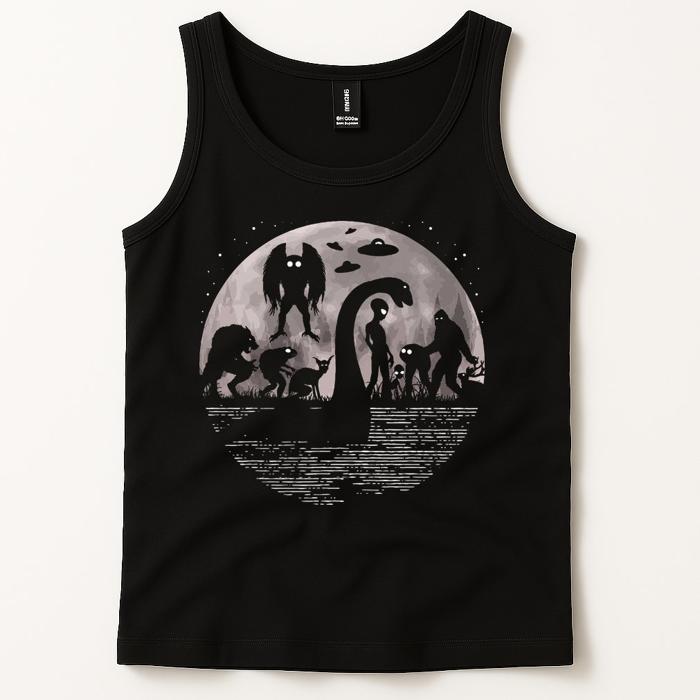Bigfoot Loch Ness Monster Mothman And Aliens! Funny Cryptid Tank Top
