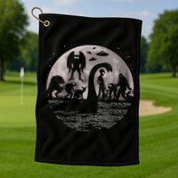 Bigfoot Loch Ness Monster Mothman And Aliens! Funny Cryptid Golf Towel
