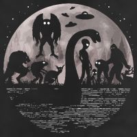Bigfoot Loch Ness Monster Mothman And Aliens! Funny Cryptid Golf Towel