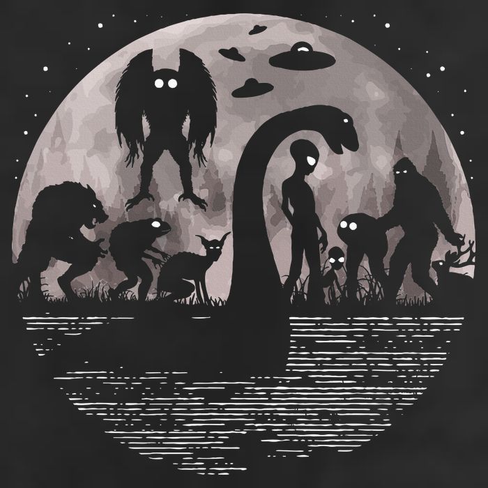 Bigfoot Loch Ness Monster Mothman And Aliens! Funny Cryptid Golf Towel