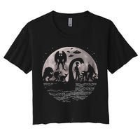 Bigfoot Loch Ness Monster Mothman And Aliens! Funny Cryptid Women's Crop Top Tee