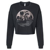 Bigfoot Loch Ness Monster Mothman And Aliens! Funny Cryptid Cropped Pullover Crew