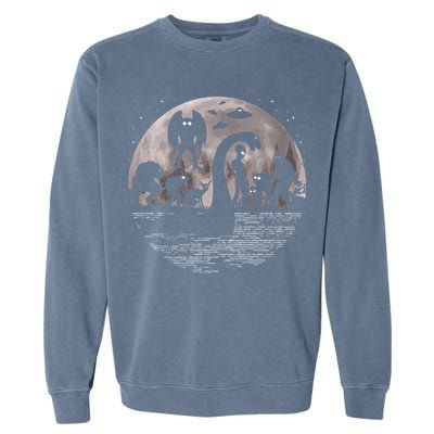Bigfoot Loch Ness Monster Mothman And Aliens! Funny Cryptid Garment-Dyed Sweatshirt