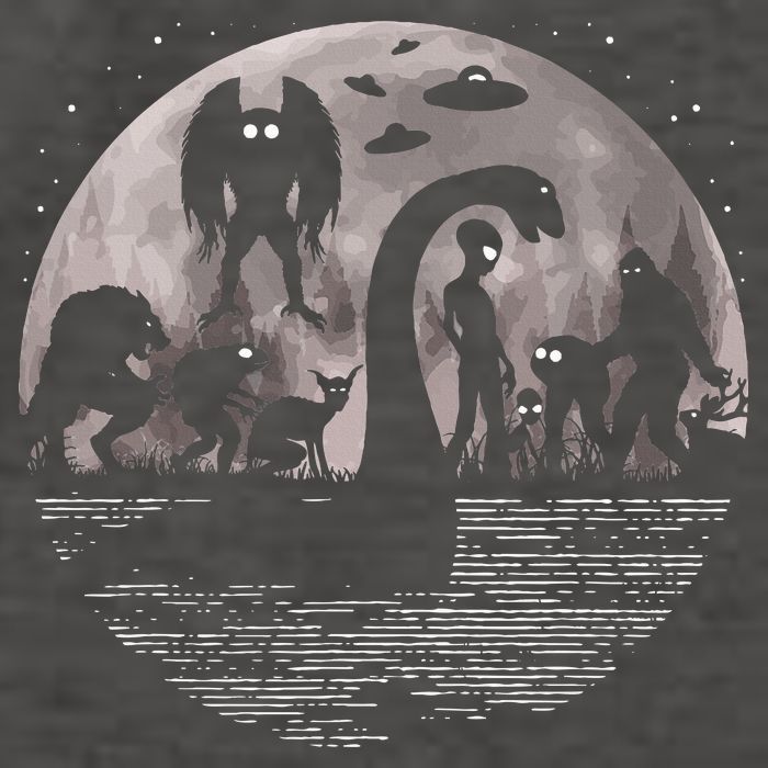 Bigfoot Loch Ness Monster Mothman And Aliens! Funny Cryptid Vector Backpack