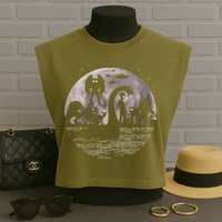 Bigfoot Loch Ness Monster Mothman And Aliens! Funny Cryptid Garment-Dyed Women's Muscle Tee