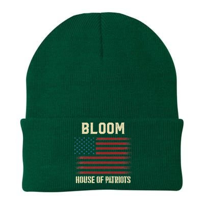 Bloom Last Name Surname American Flag Family Knit Cap Winter Beanie