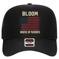 Bloom Last Name Surname American Flag Family High Crown Mesh Back Trucker Hat