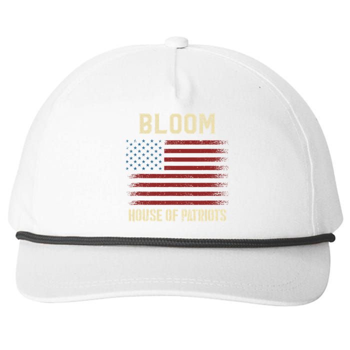 Bloom Last Name Surname American Flag Family Snapback Five-Panel Rope Hat