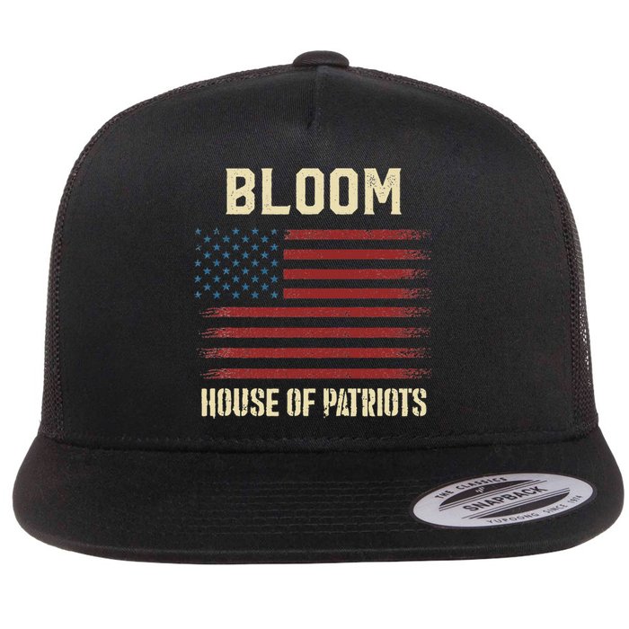 Bloom Last Name Surname American Flag Family Flat Bill Trucker Hat