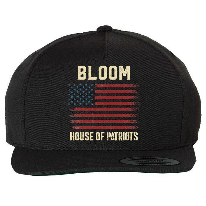 Bloom Last Name Surname American Flag Family Wool Snapback Cap