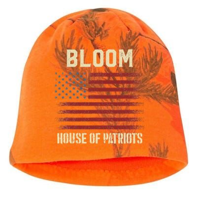 Bloom Last Name Surname American Flag Family Kati - Camo Knit Beanie