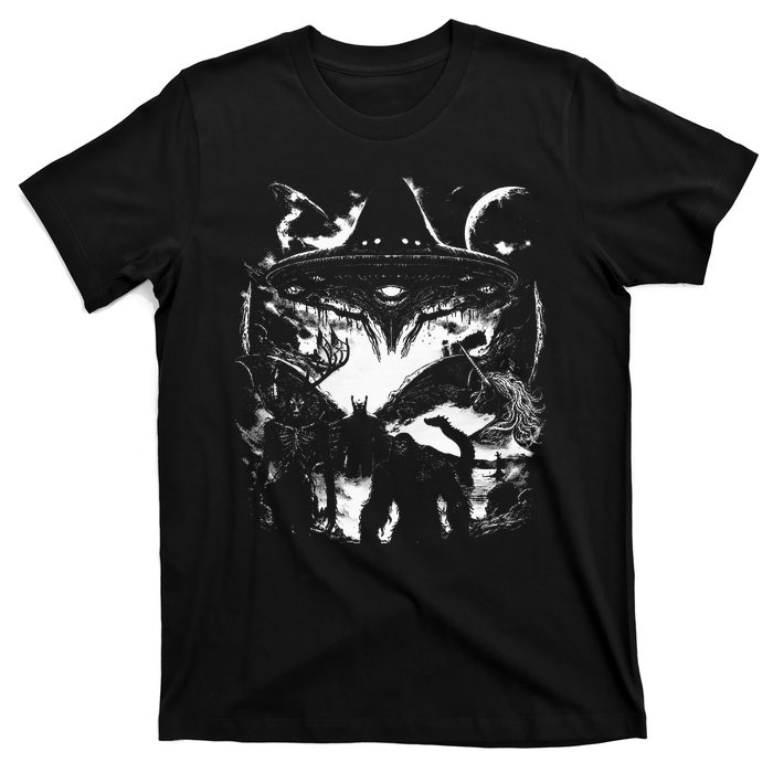 Bigfoot Loch Ness Monster Mothman Wendigo Alien Cryptid T-Shirt