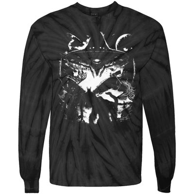 Bigfoot Loch Ness Monster Mothman Wendigo Alien Cryptid Tie-Dye Long Sleeve Shirt