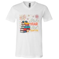 Book Lover New Year New Chapter Happy New Year 2025 V-Neck T-Shirt