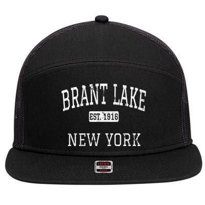 Brant Lake New York Ny Vintage 7 Panel Mesh Trucker Snapback Hat