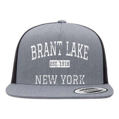 Brant Lake New York Ny Vintage Flat Bill Trucker Hat