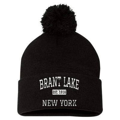 Brant Lake New York Ny Vintage Pom Pom 12in Knit Beanie