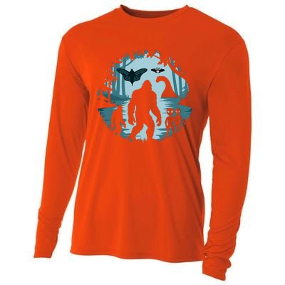 Bigfoot Loch Ness Monster Ufo And Aliens! Cooling Performance Long Sleeve Crew