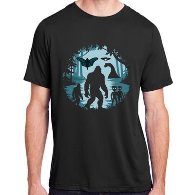 Bigfoot Loch Ness Monster Ufo And Aliens! Adult ChromaSoft Performance T-Shirt