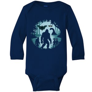 Bigfoot Loch Ness Monster Ufo And Aliens! Baby Long Sleeve Bodysuit