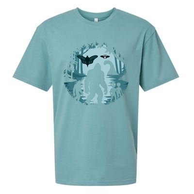 Bigfoot Loch Ness Monster Ufo And Aliens! Sueded Cloud Jersey T-Shirt